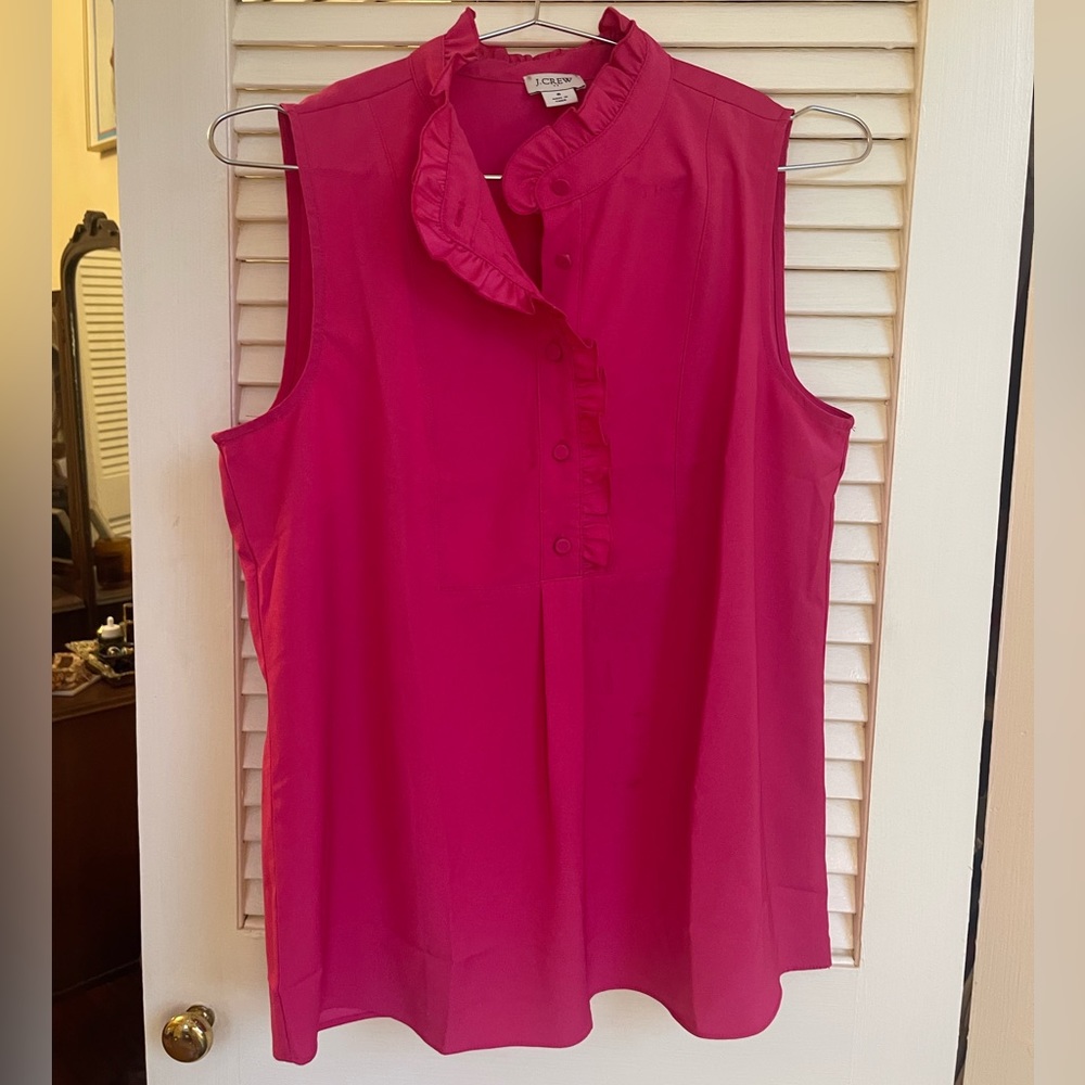 Hot Pink J. Crew Sleeveless Blouse